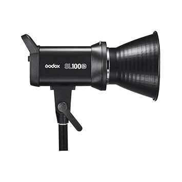 GODOX SL100BI Bowens Mount LED Video Light, 100W CRI96+ TLCI97+ 2800K-6500K, 32100Lux@1m, 11 Lighting Effect, APP Bluetooth Control, 120?Beam Angle, Intutive User Interface, Compact Size, Black