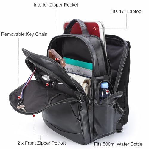 TIDING Full Grain Leather Backpack