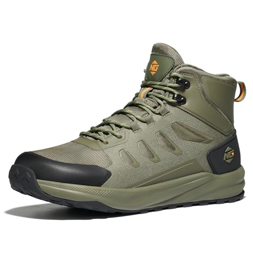 Image of NINGO Steel Toe Work Boots for Men, Waterproof Slip Resistant Work Boots for Men, Wide Toe Comfortable Mens Safety Work Shoes with Zero Drop, Oil Resistant for Construction, Industrial, Warehouse