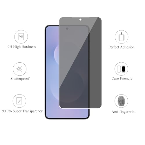 Image of Ailun 3 Pack Privacy Screen Protector for Galaxy S25 Edge [6.7 inch] + 3 Pack Camera Lens Protector, Anti Spy Private Tempered Glass Film, Case Friendly, [9H Hardness] - HD [6 Pack]