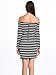 Choies Women's Monochrome Stripe Off Shoulder Half Sleeve Pencil Dress
