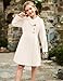 GRACE KARIN Girls Dress Coat Kids Wool Lapel Long Button Jackets Fall Outfit Winter Clothes Outerwear Ivory Peacoat with Pockets Size 8-10