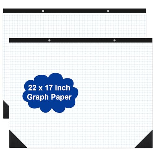 (2-Pack) Large Engineering Graph Paper - 22 x 17 in 100 Sheets/200 Pages