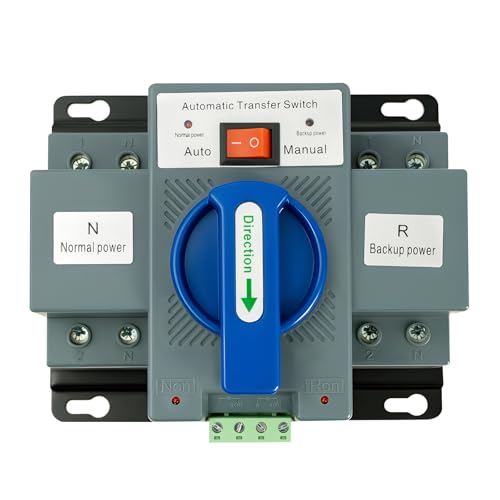 Image of 110V Dual Power Automatic Transfer Switch Dual Power Generator Changeover Switch 50HZ /60HZ (2P 63A Blue)