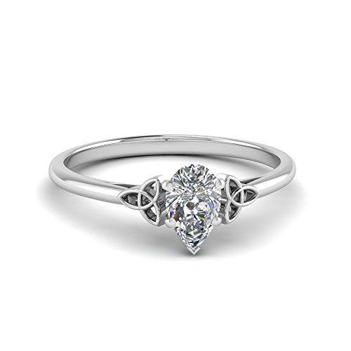 Bague de fiançailles celtique poire en argent, le cadeau surprise minimal pour elle