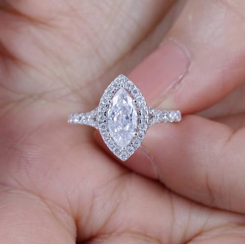 Marquise CZ Engagement Ring, Cubic Zirconia Engagement Ring, Silver Wedding Ring, Bridal Ring, 925 Sterling Silver Travel Ring, Solitaire Marquise Ring, Size 2.5-15 ML2487A4
