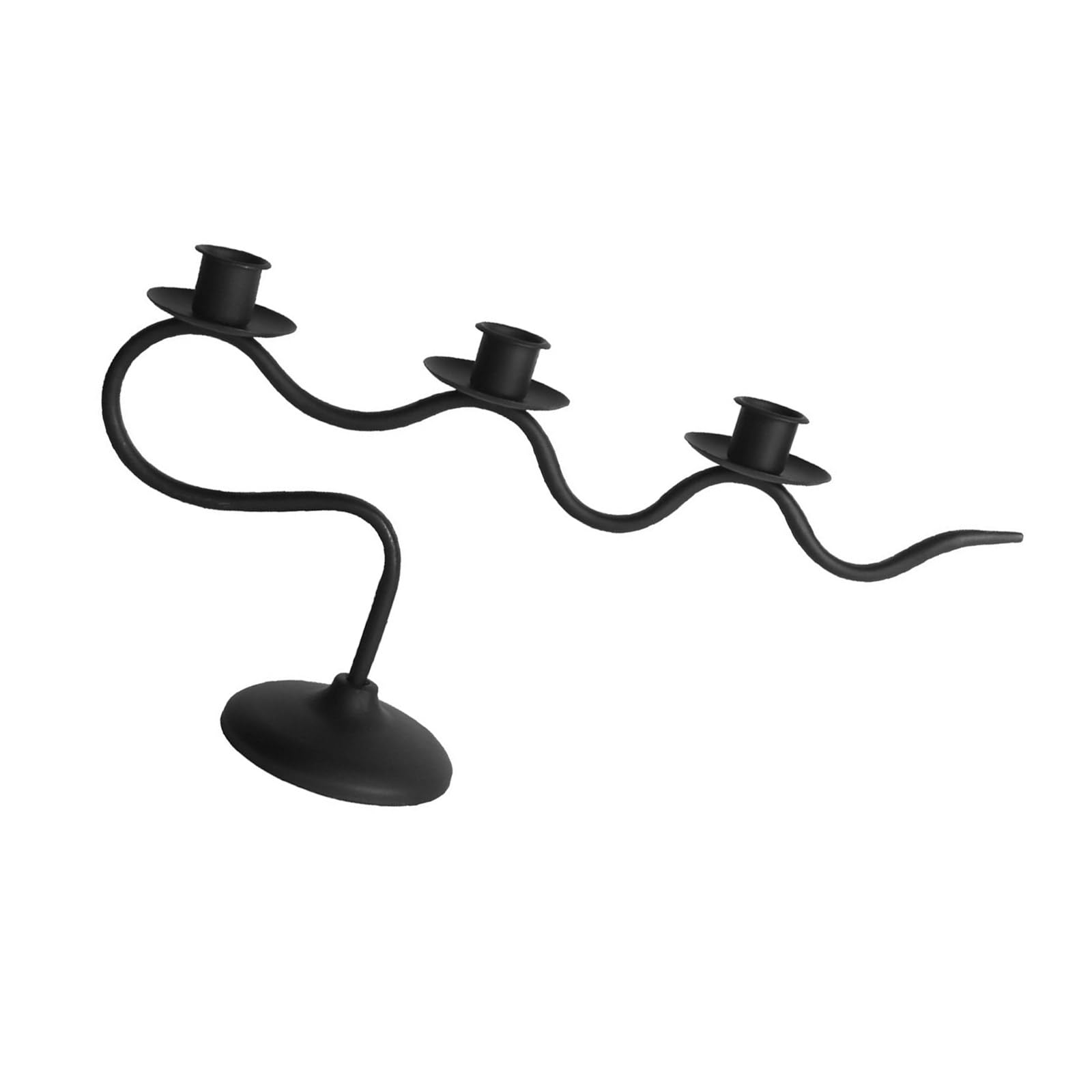 Kalttoy Black Decorative Stands Iron Taper Holders Candelabra Retro Candlestick Holders For Wedding, Table Centerpieces Iron Taper