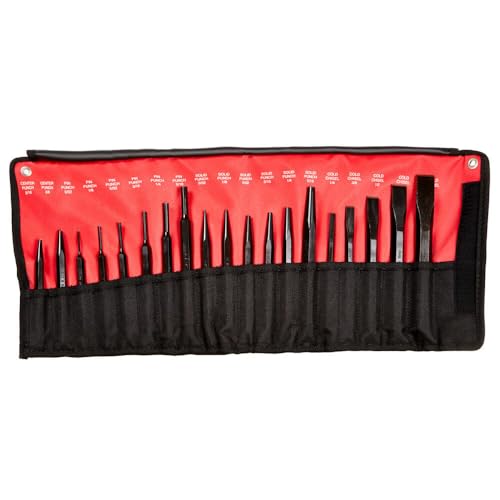 Mayhew Tools 61019 Punch and Chisel Set 19-Piece Black Oxide Finish