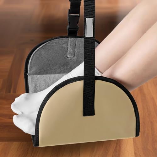 Hammac para pies de avión – Reposapiés de viaje largo con longitud ajustable, soporte para patas de oficina, reposapiés, para oficina en casa, tren de trabajo, pausa para almuerzos - imagen 3