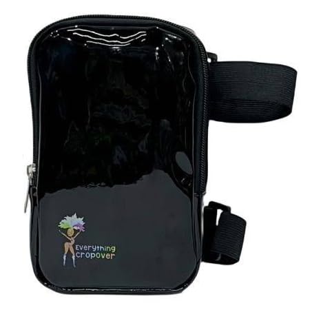 Holographic Thigh Bag | Carnival Leg Harness for Women | Outdoor Waist Pouch | J'ouvert Travel Leg Pack with Adjustable Colored Straps, Black with Black Straps, One Size, Regular Thigh Bag