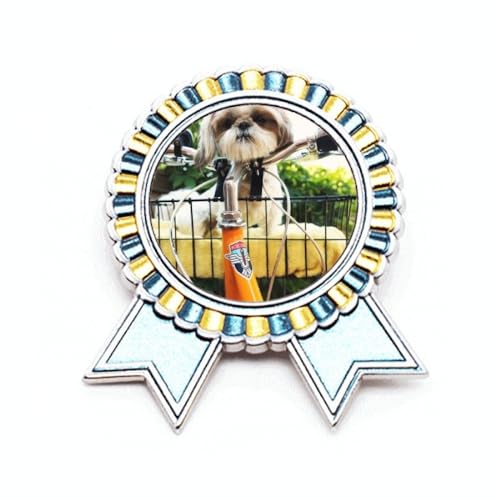 Pin's chien photo personnalisé support métal taille M pour sac