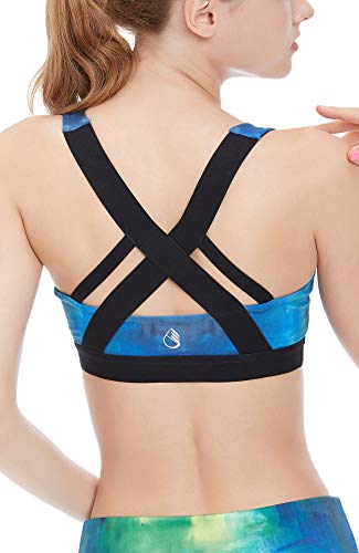 icyzone Women's Workout Yoga Clothes Activewear Racerback Strappy Sports Bras Aurora M