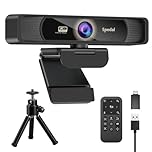 Spedal 4K Webcam with Tripod, Wide Angle 120° USB Webcam, Sony 1/2.8" Sensor, Dual Microphones, Remote Control, Auto Focus for Video Conferencing, Online Meetings, Streaming, Zoom & Teams