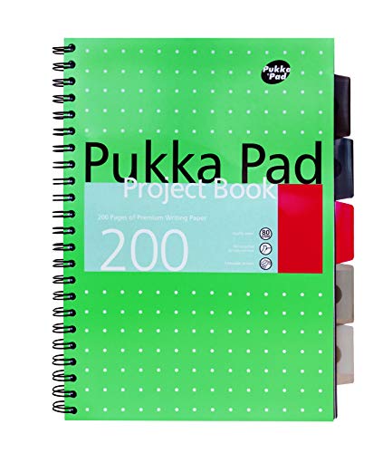 Project Book Pukka Pad A4 avec pages lignées 80g et reliure spirale durable