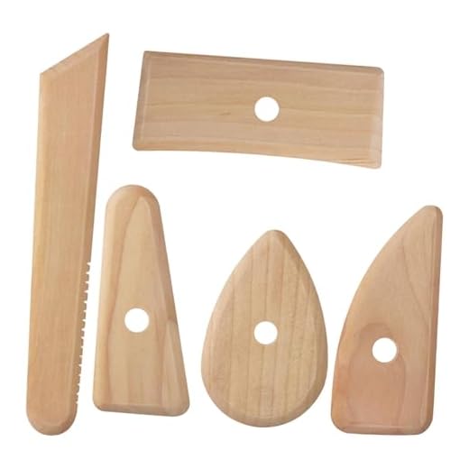 Perfeclan 5 Piezas de Herramientas para modelar Arcilla y Recortar, Suministros versátiles para Bricolaje, Costillas de Madera para Alisar y Eliminar Marcas de