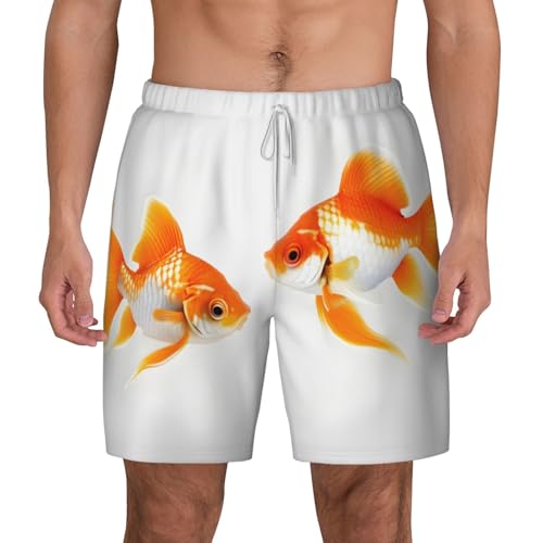 Short de bain homme poisson rouge ultra léger et respirant pour l'été