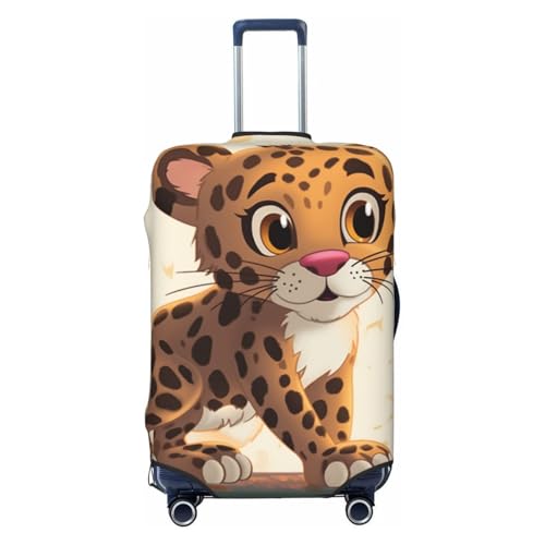 Elastic Travel Luggage Cover for Suitcase Tsa Approved Stretch Scratch-Resistant Suitcase Protector Cover Washable Cute Baby Jaguar Baggage Covers Fits 18-32 Inch Luggage Case