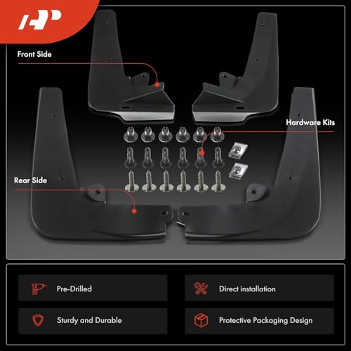 Image of A-Premium 4PCS Mud Flaps Compatible with Tesla | for Model X 2025-2016 Accessories, Drilling Required Mudguards with Hardware Accessories