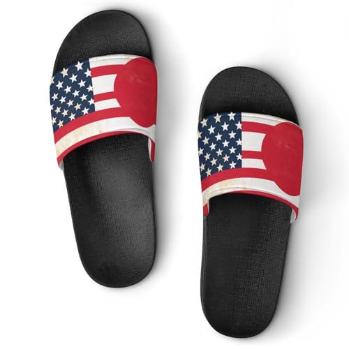 Japan And US Combined Flag House Sandals Non-Slip Bathroom Slippers Beach Summer Shoes for Men Women