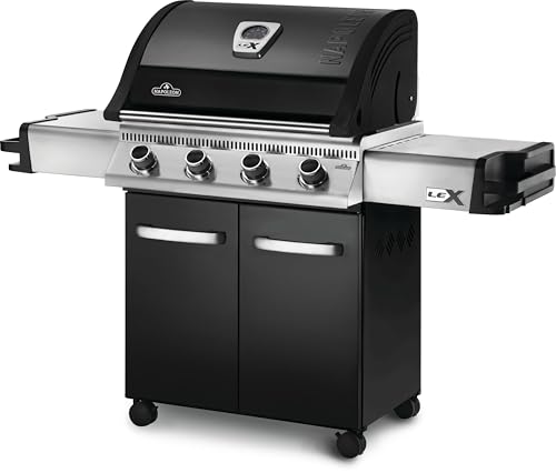 Napoleon 485 Stainless Steel Propane Gas Outdoor Grill – 4-Burner BBQ with Instant Ignition & Locking Caster Wheels