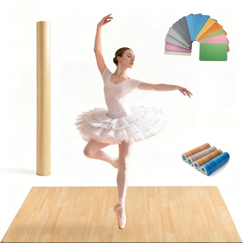 Dance Floor, Portable Dance Floor Mat for Ballet Jazz & Pop, Non-Slip Shock Absorbing Exercise Flooring for Home, Dance Schools, Thick PVC Practice Floor for Adults, Reusable Mat
