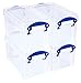 Price comparison product image Really Useful Plastic Storage Box 2.1 Litre Clear (Pack of 4)