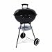 Nexos Kugelgrill Holzkohlegrill mit Deckel & Thermometer – Ø 41,5 cm verchromter Grillrost – BBQ Grillwagen mit Rädern – Schwarz – Outdoor Grill für Garten & Terrasse