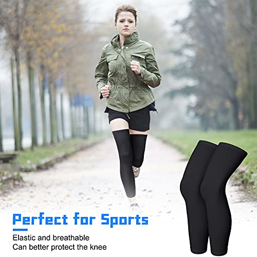 4 Pieces Thermal Arm Warmer Cycling Leg Warmer Full Length Leg Sleeves Cycling Compression Arm Sleeves For Men Women (Large) #TOP4