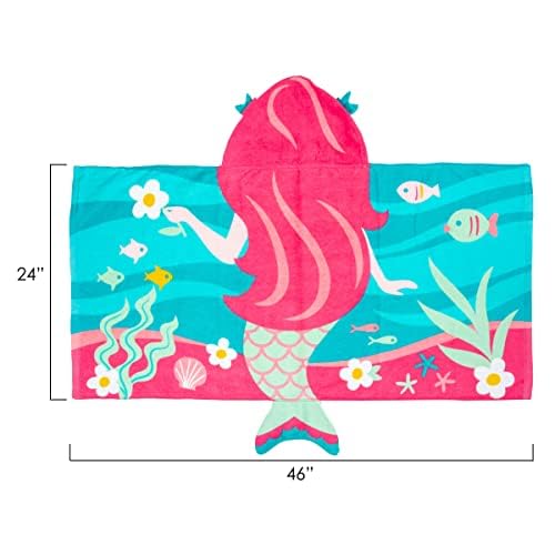 Image of Stephen Joseph girls HOODED TOWEL, Mermaid, 46 X24 US