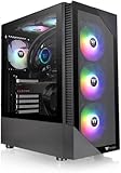 Thermaltake View 200 TG ARGB Motherboard Sync ATX Tempered Glass Mid Tower Computer Case with 3x120mm Front ARGB Fan, CA-1X3-00M1WN-00