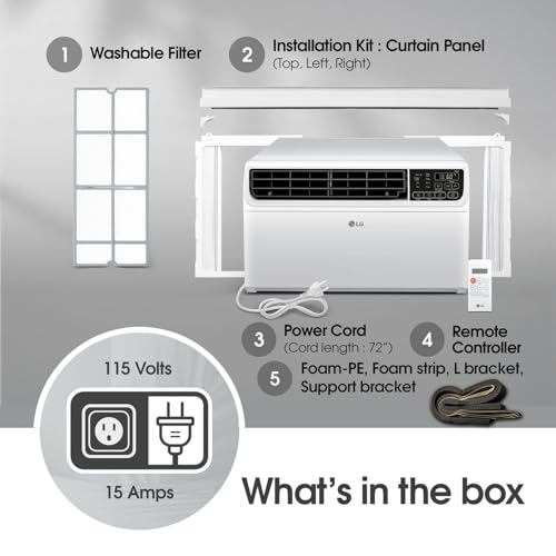 Image of LG 10,000 BTU Smart Window Air Conditioner, 115V, Cools 450 Sq. Ft. for Bedroom, Living Room, Apartment, Dual Inverter, Quiet Operation, Energy Star, works with LG ThinQ, Amazon Alexa and Hey Google