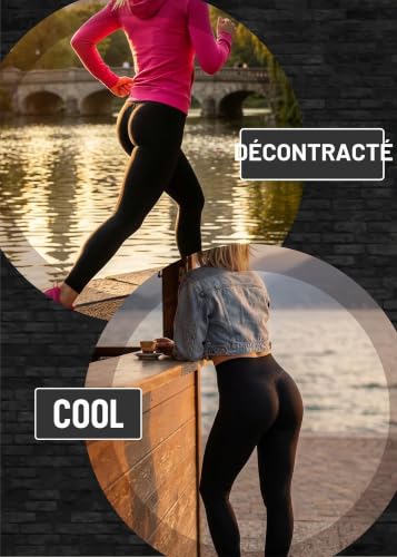 SlimCell Gambetti Leggings Femme Push Up Scrunch 3D - Fessier Remonte, Sculptant, Gainant, Ventre Plat, Taille Haute, Microfibre Seamless - Made in Italy – vue 3