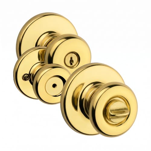 Kwikset Tylo Bed & Bath Knob Polished Brass