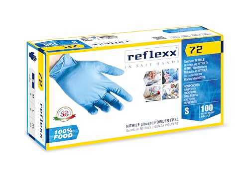 Gants nitrile sans poudre alimentaires REFLEXX R72 ultra résistants 100 pièces