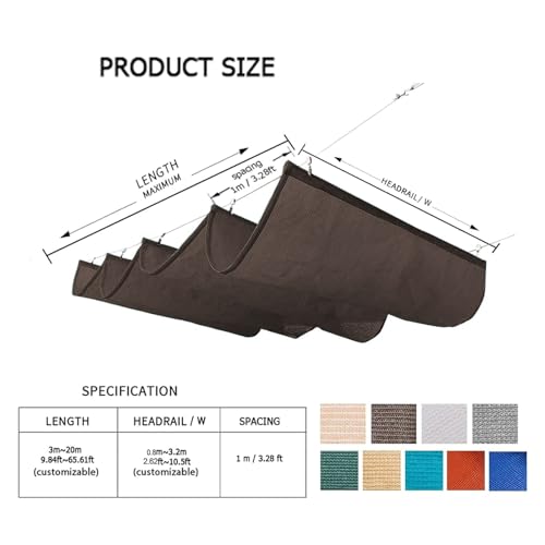 Voile d'ombrage rétractable ondulée store extérieur terrasse personnalisables