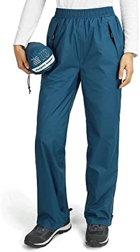 Outdoor Ventures Wasserdicht Regenhose Damen Atmungsaktiv Wanderhose | Leichte Faltbare Überziehhose mit Mesh-Futter, Reflektierende Streifen, Outdoorhose Trekkinghose für Fahrrad