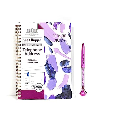 See It Bigger Telephone & Address Book With Password Pages, 5.5" X 8" (Watercolor) #TOP8