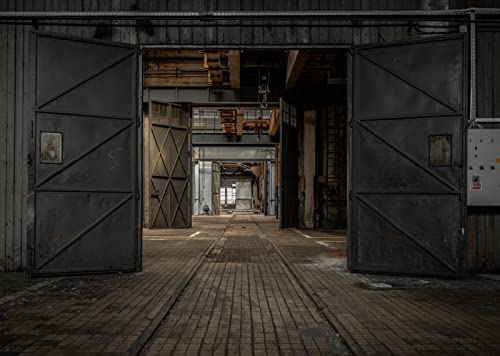 BELECO 2.1x1.5m Alte Industrie Fabrik Fotohintergrund rostige große Fabriktür Innenraum Industrie Thema Männer Jungen Porträt Party Zubehör