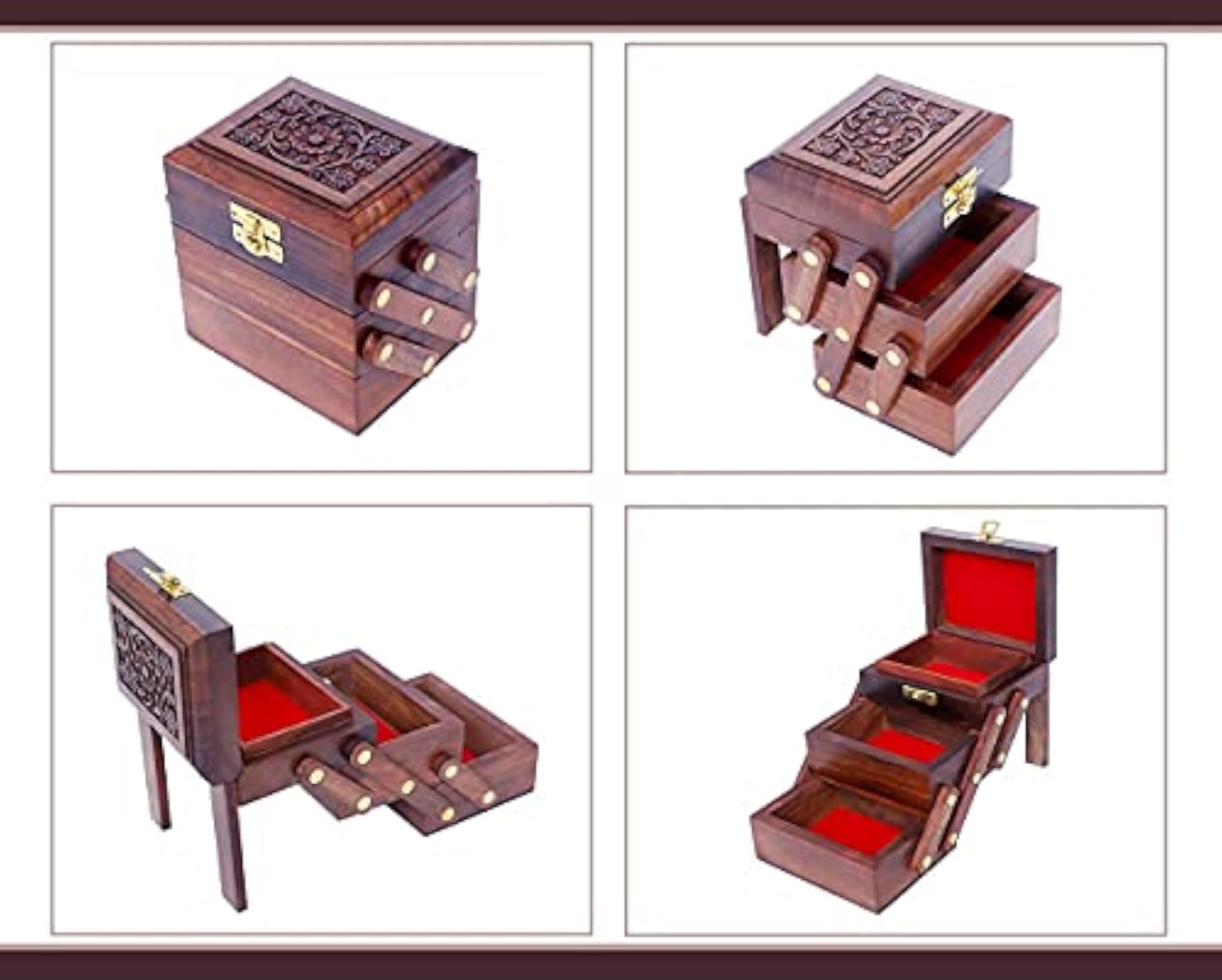Wooden Folding Jewellery Box, Beautiful and Useful Storage