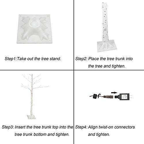 Twinkle Star Lighted Birch Tree 6 Feet 96 Led For Home Wedding Festival Party Christmas Decoration #TOP3