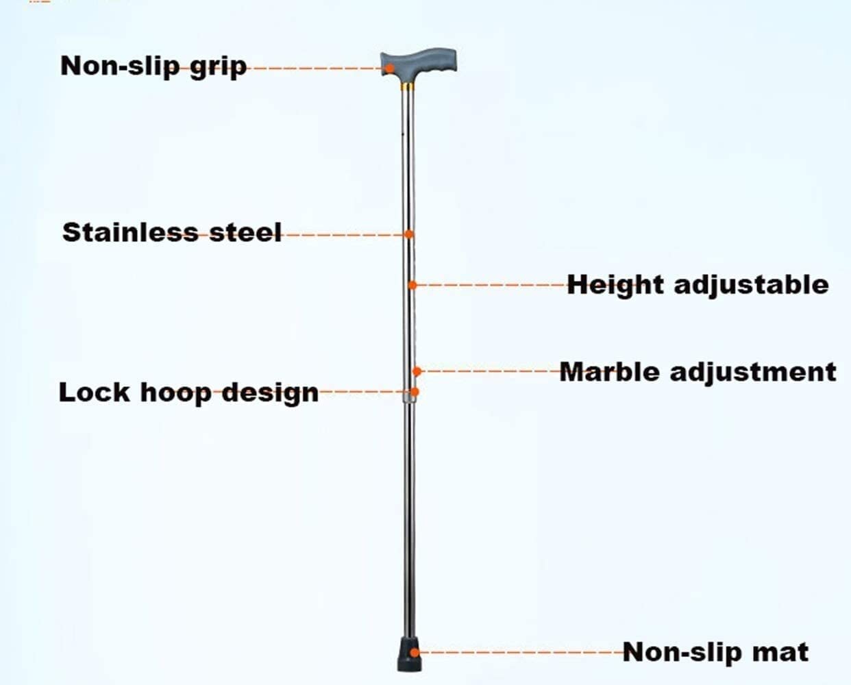 Bastoni da passeggio stampella per anziani bastone telescopico per camminare, altezza regolabile, leggero, in alluminio, aiuto per camminare per uomini e donne con manico ergonomico Star of