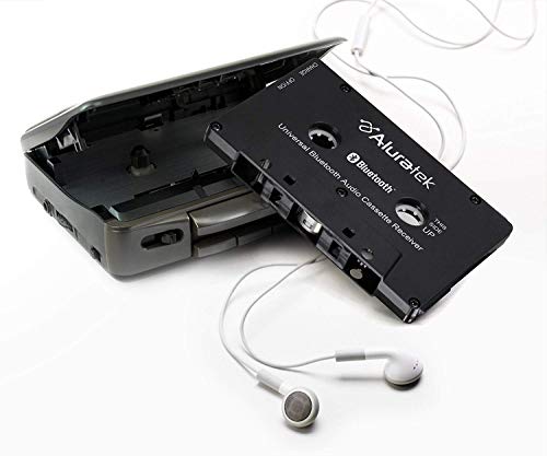 Aluratek Universal Bluetooth Audio Cassette Receiver, Built-in Rechargeable Battery, Up to 8 Hours Playtime, Audio Receiving up to 33 Feet, ABCT01F