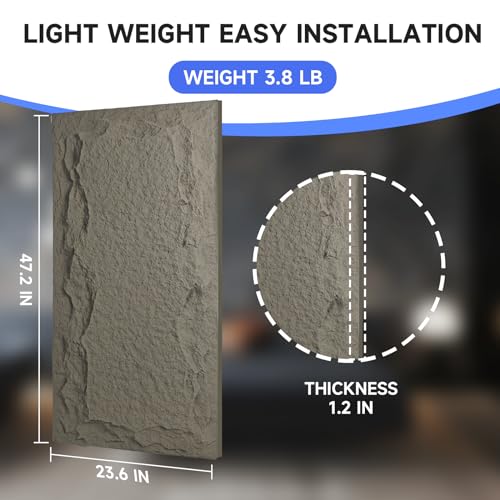 Paneles de pared 3D de imitación piedra para revestimiento interior de PU placas de 60x120cm 4