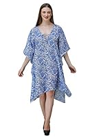 RAVI RAJORIA AE0220 Digital Printed Multicolor Beach wear Kaftan Dress Coverup for Women S to 3XL Plus Size -XXL