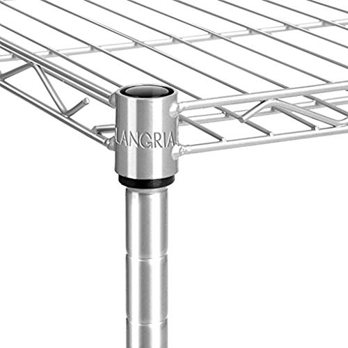 5-Stufiges Regal Bodenstehendes Küche Badezimmer Quadratisches Regal, Edelstahl Gemüselagerregal, Silber 35 * 35 * 130… – Bild 5