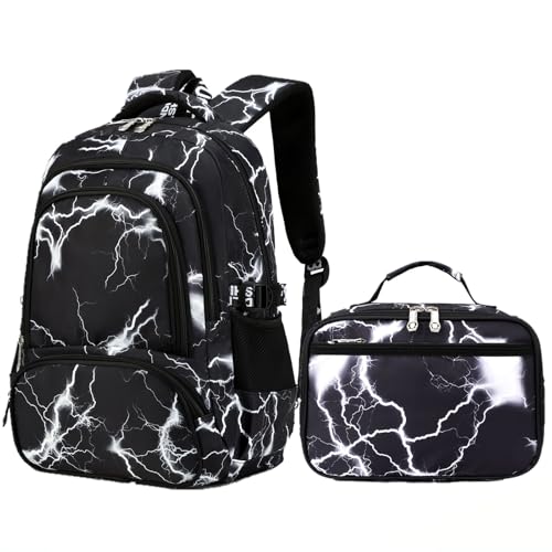 Image of Ladyzone Camo School Backpack Lunch Box Set Lightweight Schoolbag Travel Camp Outdoor Daypack