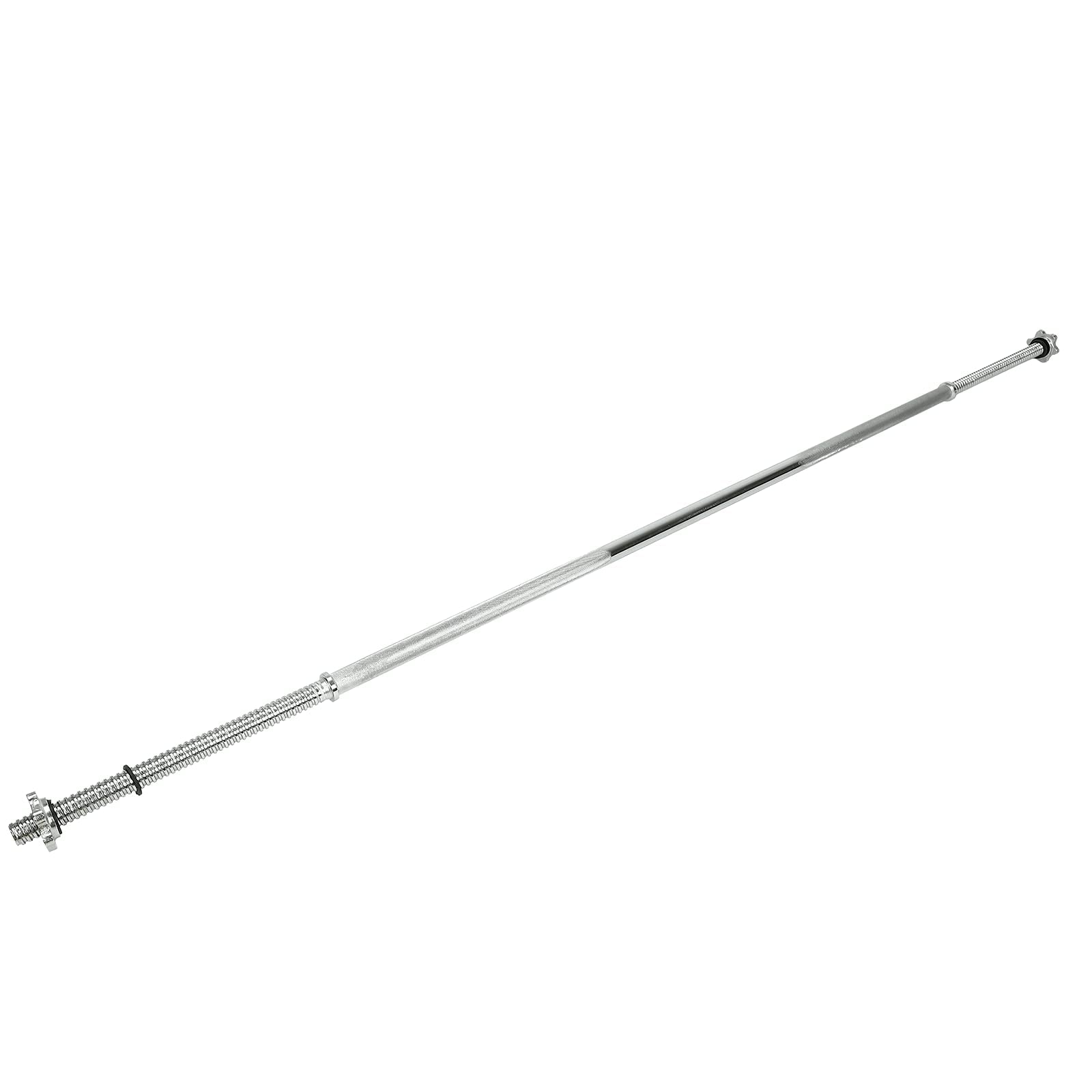 Threaded Chrome Barbell Bar 1-2 Inch Barbell Diameter with Ring Collars Long Olympic Barbell Weightlifting Barbell for Bicep, Tricep and Weight Lifting Exercises