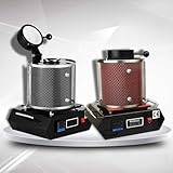 Goldschmelzender Ofen 2050W Schmelzofen 3KG Gold Digital-Schmelzofen Gussmaschine 1100? 50Hz Melting (Schwarz)