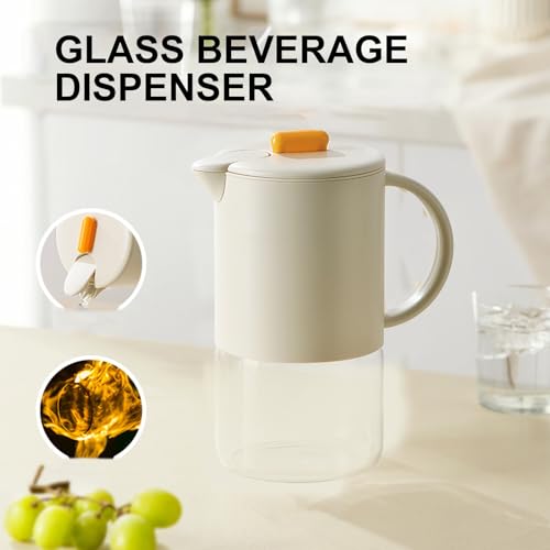 Jarra de cristal para agua de 1500 ml resistente al calor con asa para nevera 4