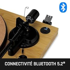 Lenco LBT-335BA Tourne-Disque avec Bluetooth®, boîtier en Bambou véritable et Micro 2M Red - Les Beatles, Paul McCartney, John Lennon, RIngo Starr, George Harrison Lenco LBT-335BA Tourne-Disque avec Bluetooth®, boîtier en Bambou véritable et Micro 2M Red – Image 4